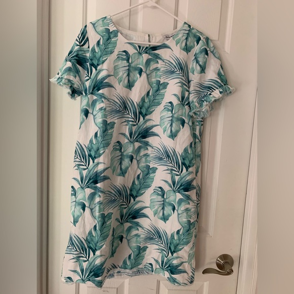 NWT Tommy Bahama Island Breeze Ruffle Sleeve linen dress, size Medium. - Picture 2 of 15